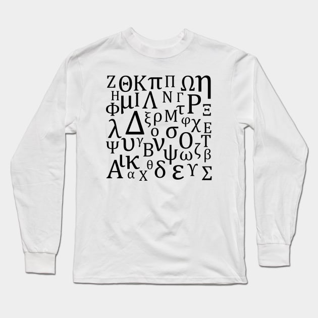 All Greek To Me (Black Version) Long Sleeve T-Shirt by inotyler